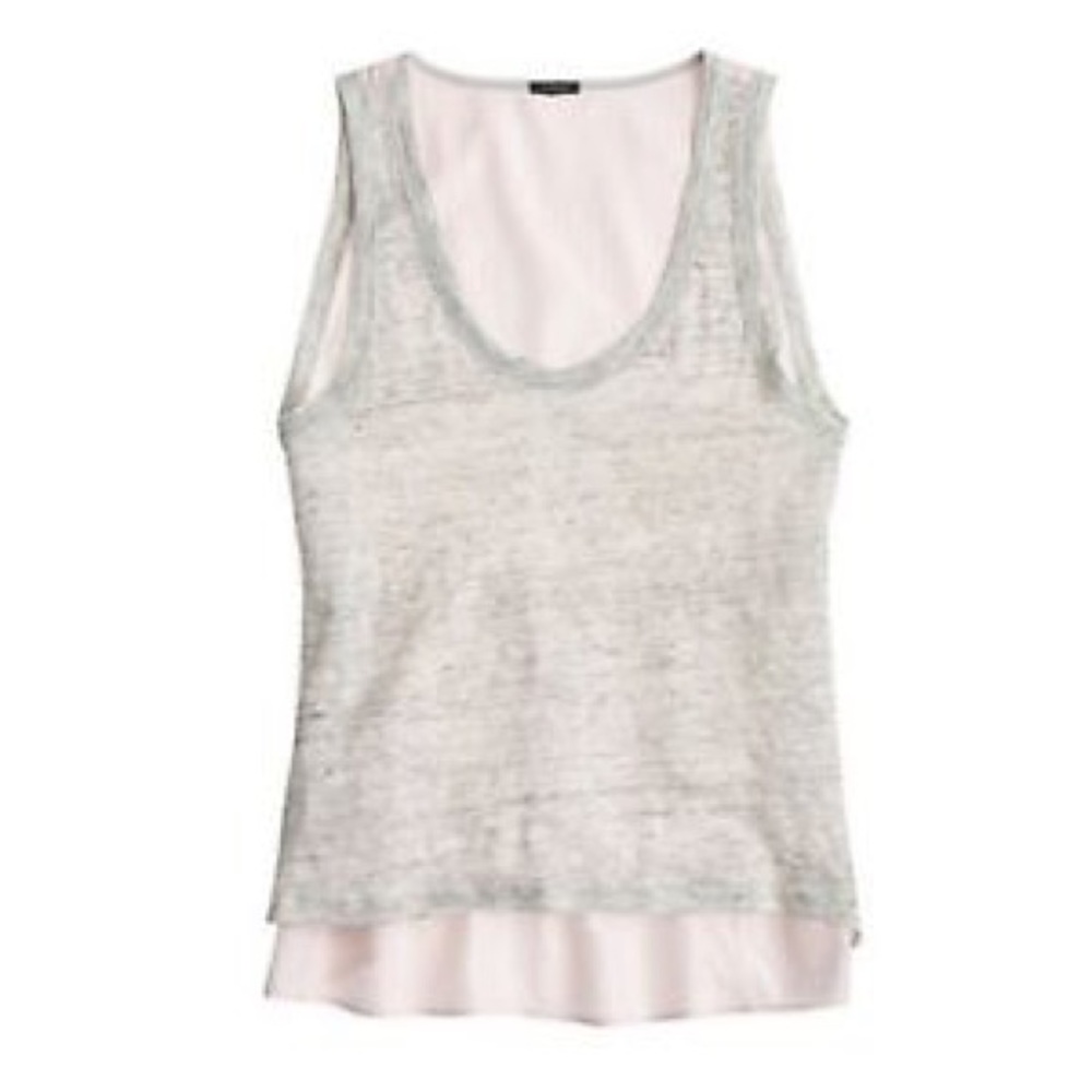 Stripe silk-back linen tank small